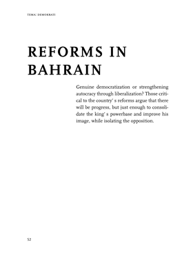 Reforms in Bahrain