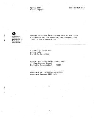 April 1984 DOT HS-806 563 Final Report F-. CONSPICUITY