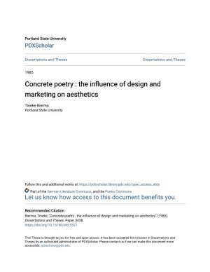 Concrete Poetry : the Influence of Design and Marketing on Aesthetics