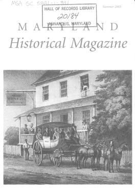Maryland Historical Magazine, 2003, Volume 98, Issue No. 2