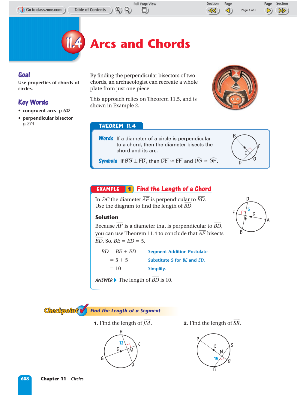 11.4 Arcs and Chords