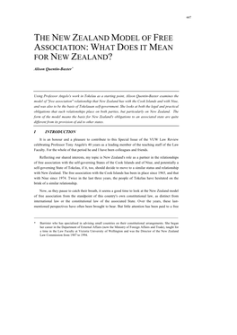 The New Zealand Model of Free Association: What Does It Mean for New Zealand?