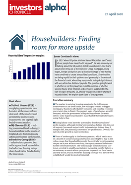 Housebuilders: Finding Room for More Upside