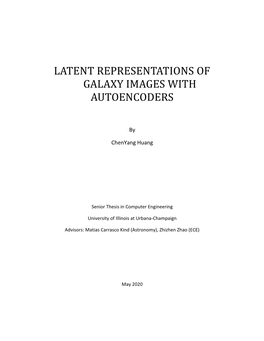 Latent Representations of Galaxy Images with Autoencoders