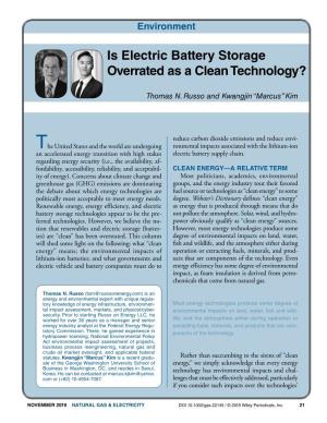 Is Electric Battery Storage Overrated As a Clean Technology?