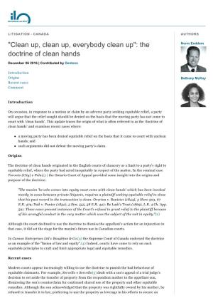 The Doctrine of Clean Hands