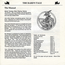 THE BARD's TALE the Manual