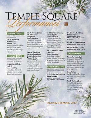 Temple Square Performances January Events Sat