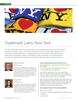 The Journal: Trademark Laws: New York