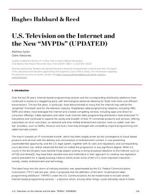 U.S. Television on the Internet and the New “Mvpds” (UPDATED)
