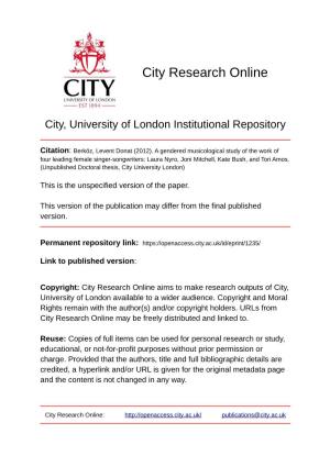 City, University of London Institutional Repository