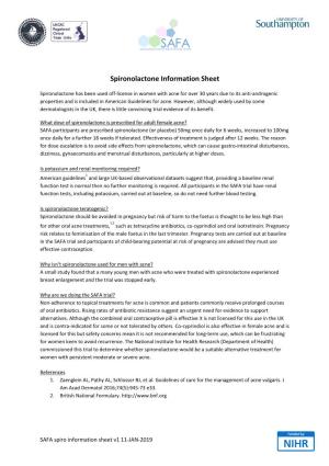 Spironolactone Information Sheet