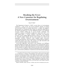 Breaking the Fever: a New Construct for Regulating Overtreatment