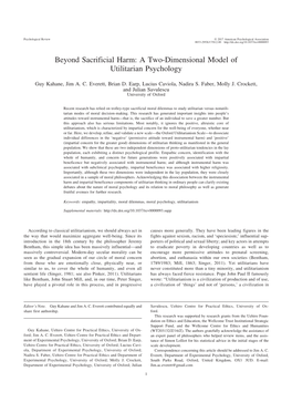 A Two-Dimensional Model of Utilitarian Psychology