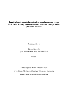 Quantifying Deforestation Rates in a Cocaine Source Region in Bolivia: a Study to Verify Rates of Land-Use Change Under Pro-Coca Policies