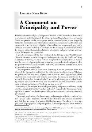 A Comment on Principality and Power