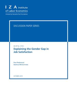 Explaining the Gender Gap in Job Satisfaction