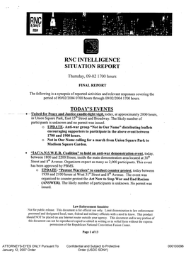 Rnc Intelligence Situation Report