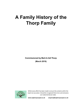 A Family History of the Thorp Family