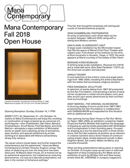 Mana Contemporary Fall 2018 Open House