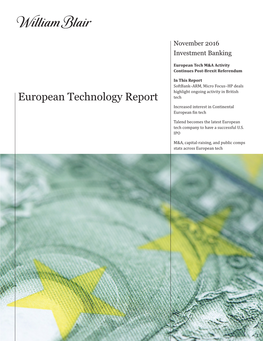 European Technology Report Tech Increased Interest in Continental