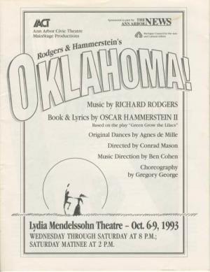 Lydia Mendelssohn Theatre - Oct 6-9, 1993 WEDNESDAY THROUGH SATURDAY at 8 P.M.; SATURDAY MATINEE at 2 P.M