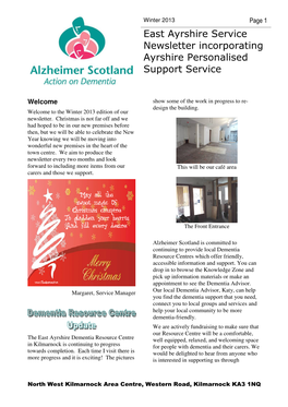 East Ayrshire Service Newsletter Incorporating Ayrshire Personalised Support Service