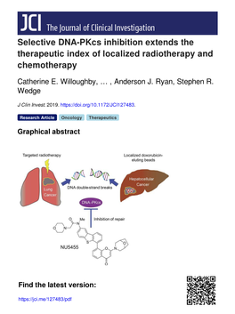 Selective DNA-Pkcs Inhibition Extends the Therapeutic Index of Localized Radiotherapy and Chemotherapy