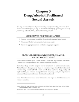 Chapter 3 Drug/Alcohol Facilitated Sexual Assault
