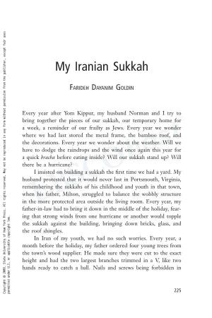 My Iranian Sukkah