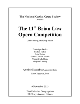 Brian Law Opera Competition Program
