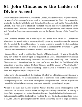St. John Climacus & the Ladder of Divine Ascent