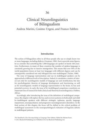 Clinical Neurolinguistics of Bilingualism 739
