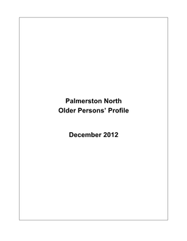 Palmerston North Older Persons' Profile December 2012