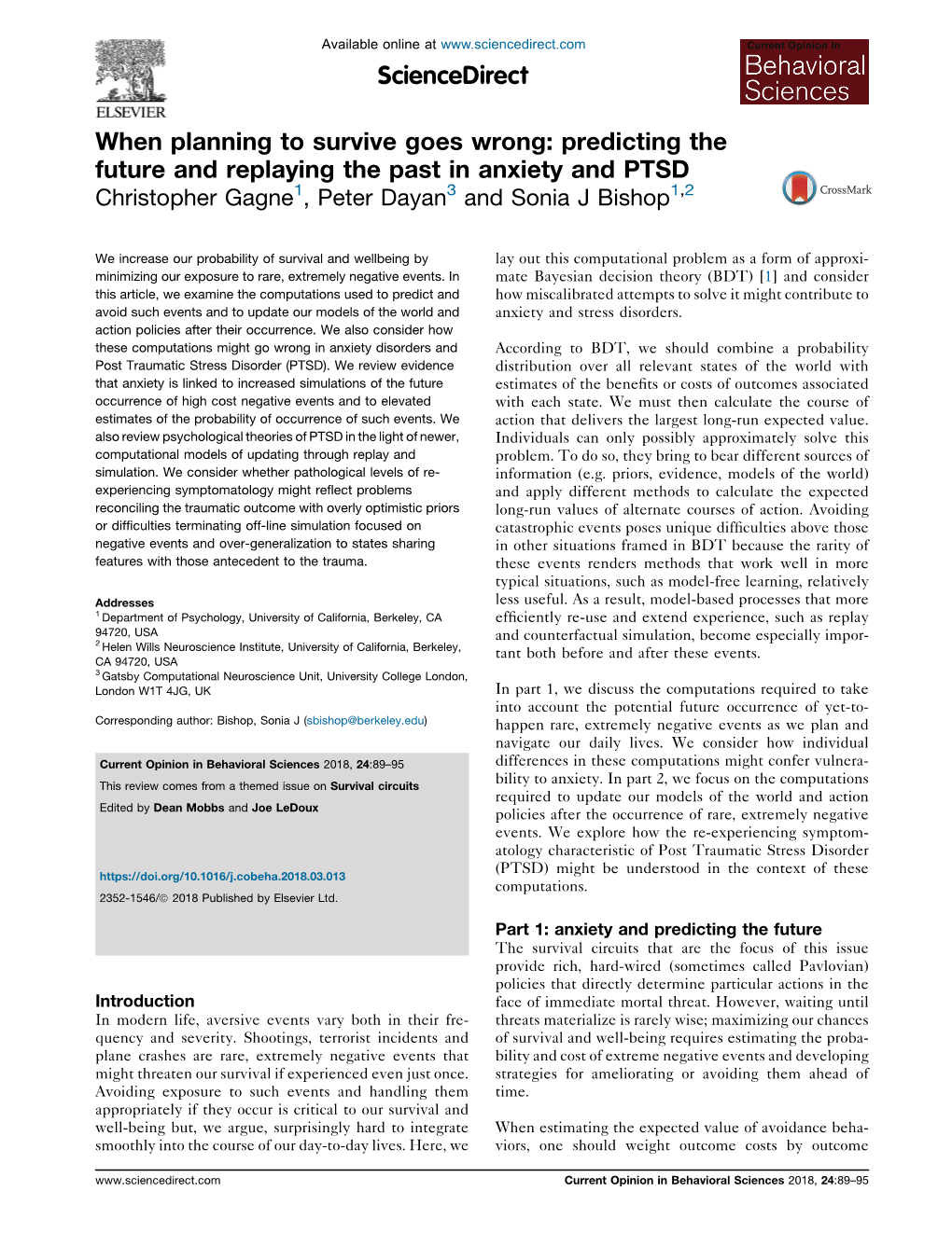 When Planning to Survive Goes Wrong: Predicting the Future and Replaying the Past in Anxiety and PTSD