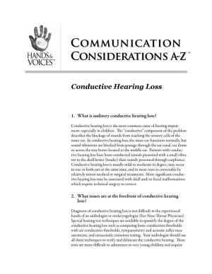 Conductive Hearing Loss