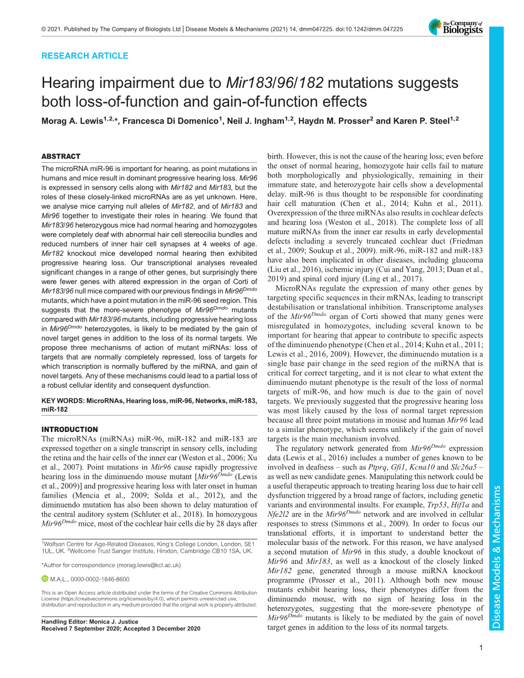 Mutations Suggests Both Loss-Of-Function and Gain-Of-Function Effects Morag A