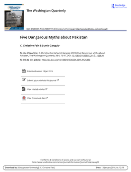 Five Dangerous Myths About Pakistan