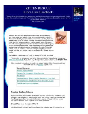Kitten Care Handbook