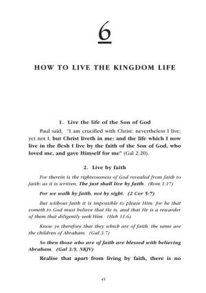 How to Live the Kingdom Life
