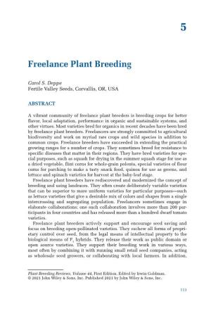 Freelance Plant Breeding (2021