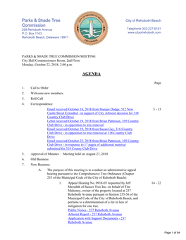 Parks & Shade Tree Commission Meeting