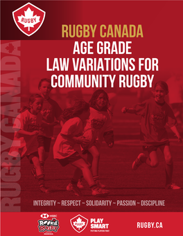 Rugby Canada AGE GRADE Law VARIATIONS for Community RUGBY