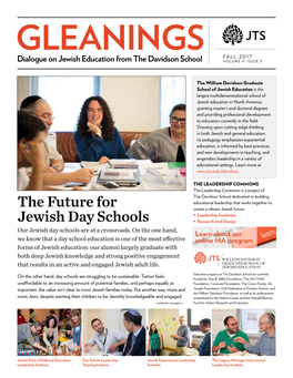 The Future for Jewish Day Schools | FALL 2017, VOLUME 4, ISSUE 3