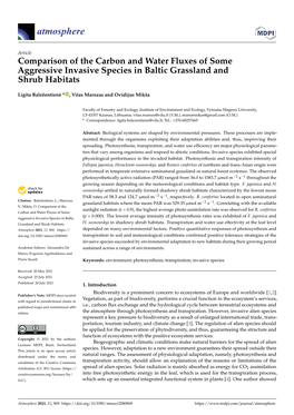 Comparison of the Carbon and Water Fluxes of Some Aggressive Invasive Species in Baltic Grassland and Shrub Habitats