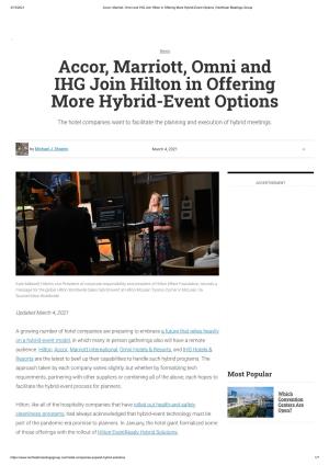 Accor, Marriott, Omni and IHG Join Hilton in Offering More Hybrid-Event Options | Northstar Meetings Group