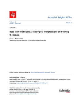 Bess the Christ Figure?: Theological Interpretations of Breaking the Waves