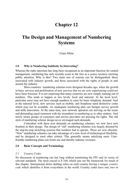 Chapter 12 the Design and Management of Numbering Systems