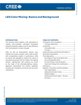 LED Color Mixing: Basics and Background