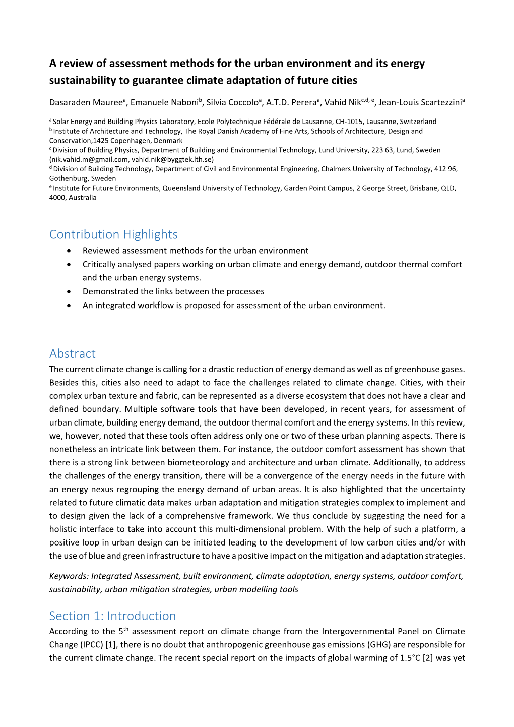 A Review of Assessment Methods for the Urban Environment and Its Energy Sustainability to Guarantee Climate Adaptation of Future Cities